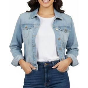 NEW PINE APPAREL denim cuffed jacket in blue